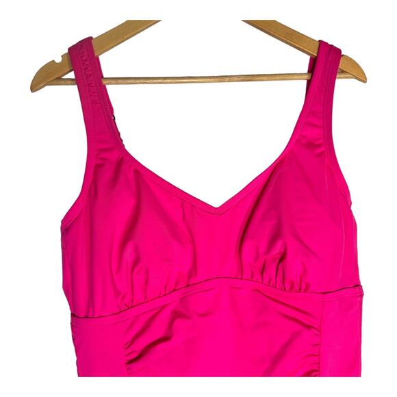 Kenneth Cole Reaction Bright Pink 1X large One Piece Swimsuit - Picture 2 of 4